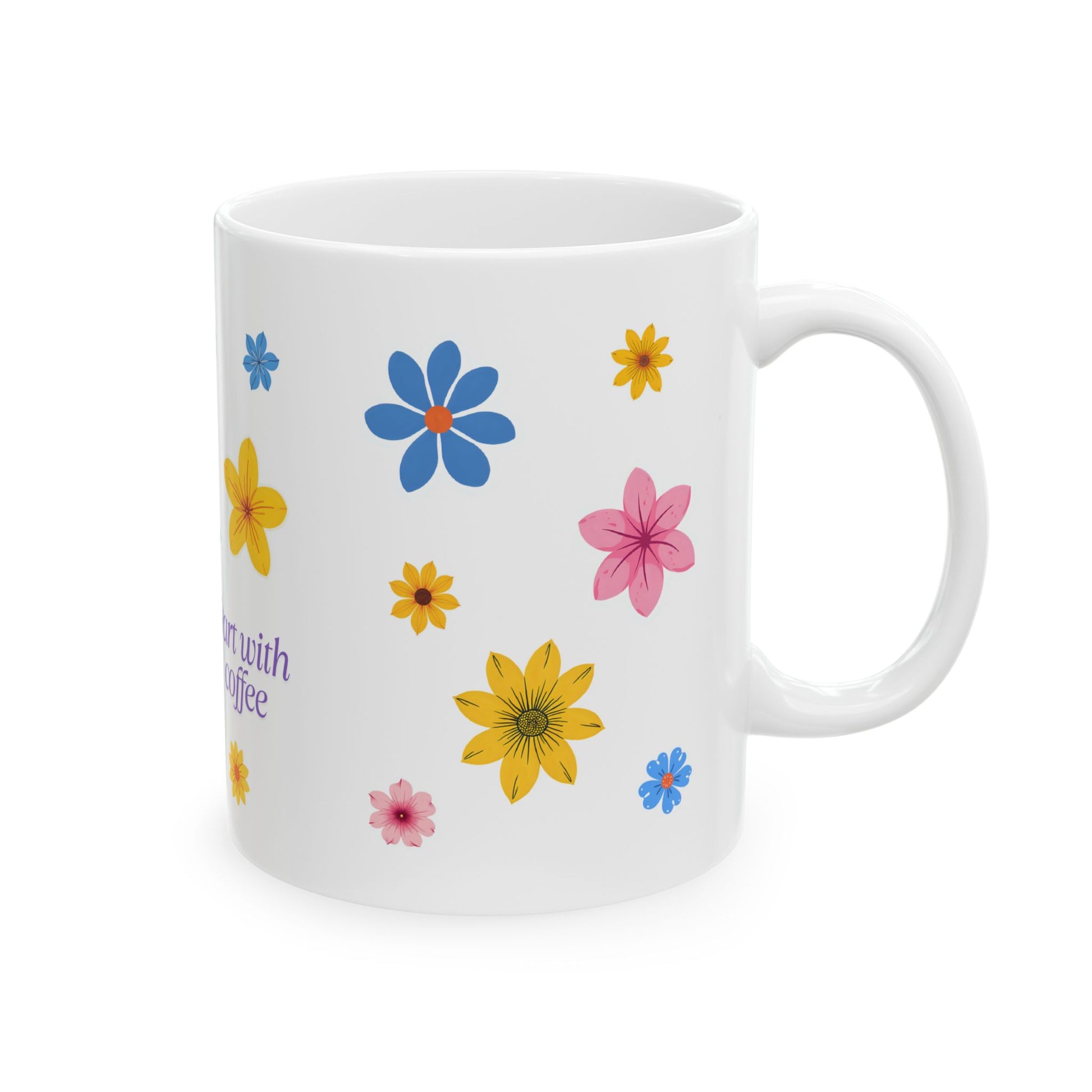 Floral Coffee Mug, 11 Oz