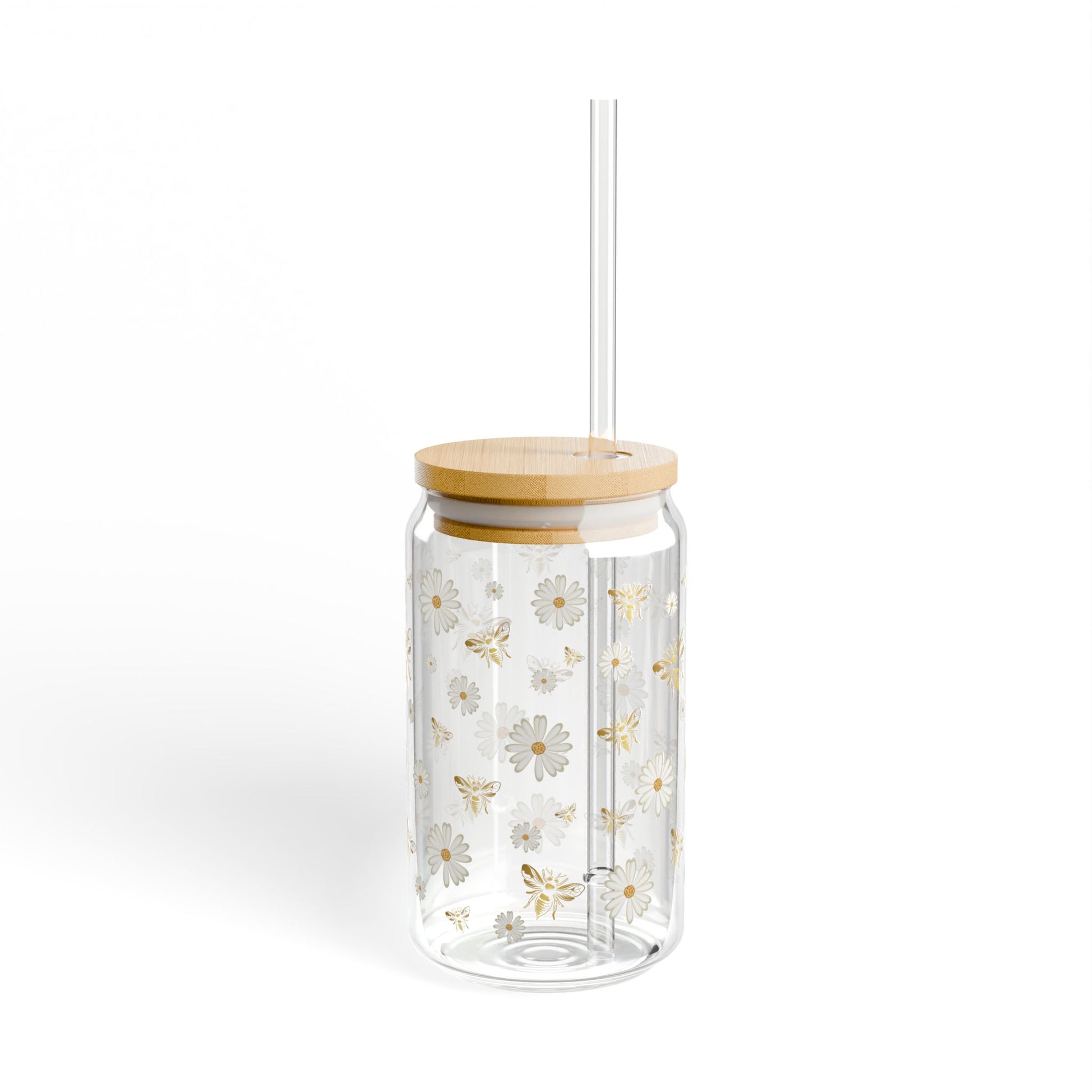Bee and flower glass sipper