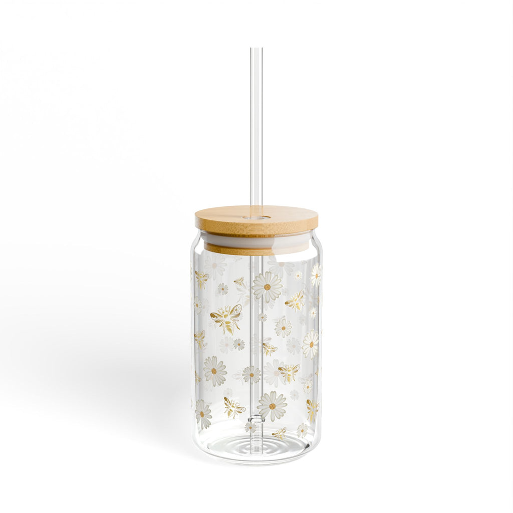 Bee and flower glass sipper