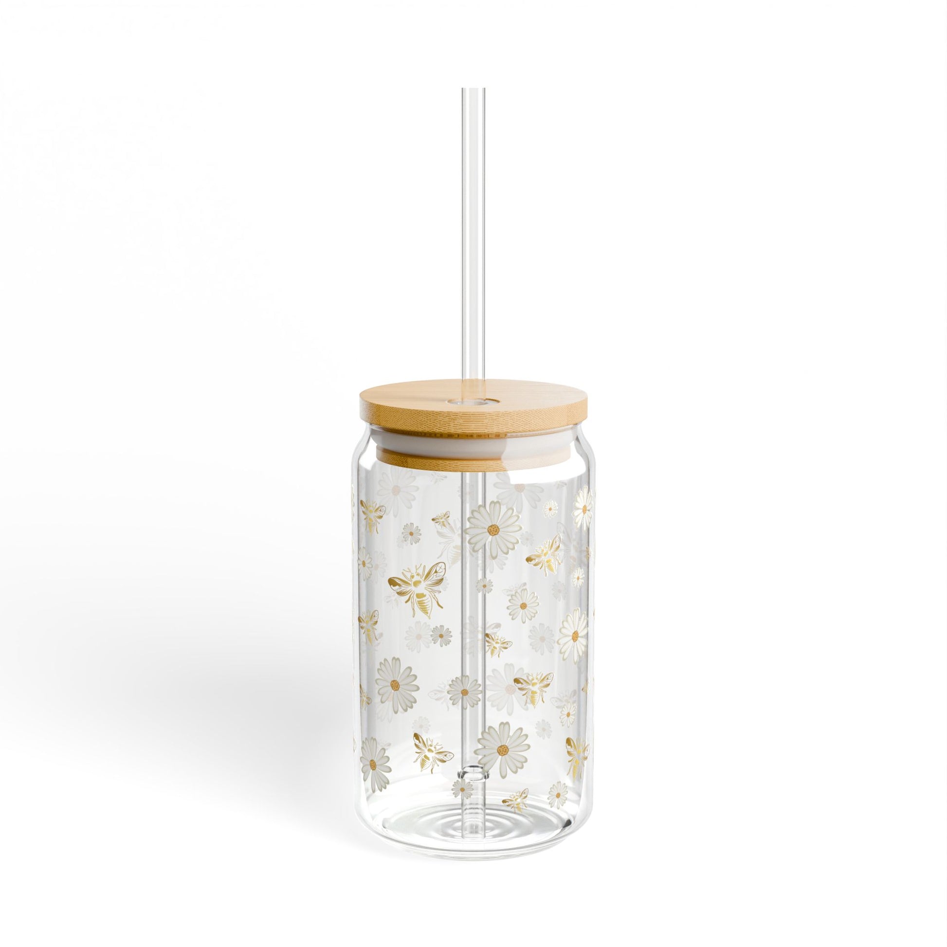 Bee and flower glass sipper