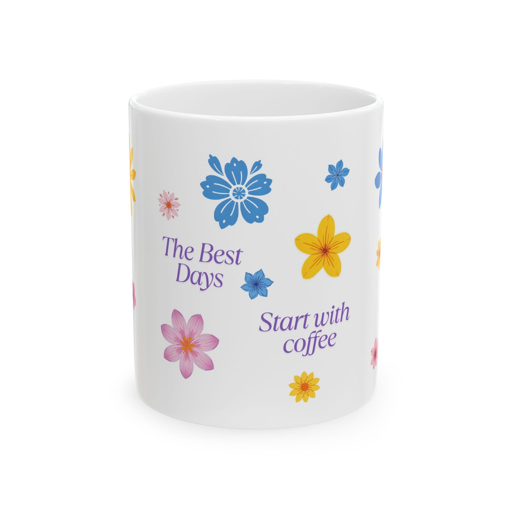 Floral Coffee Mug, 11 Oz
