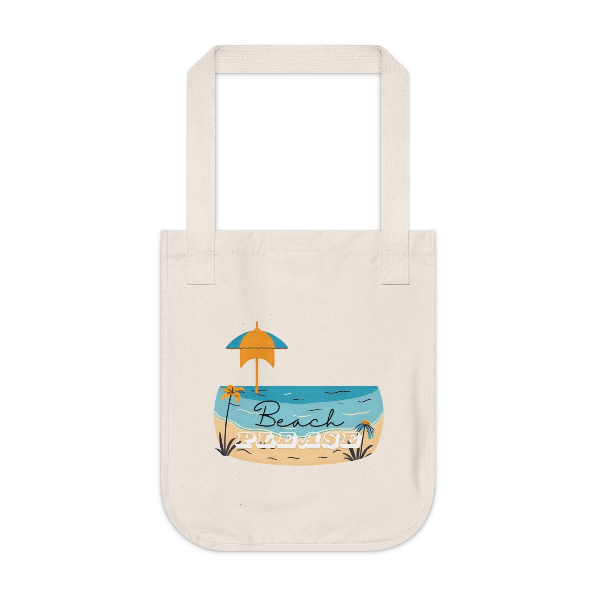 Beach Vibes Organic Canvas Tote Bag | Eco-Friendly Shopping Bag, Summer Tote, Beach Accessory, Vacation Bag, Gift for Beach Lovers