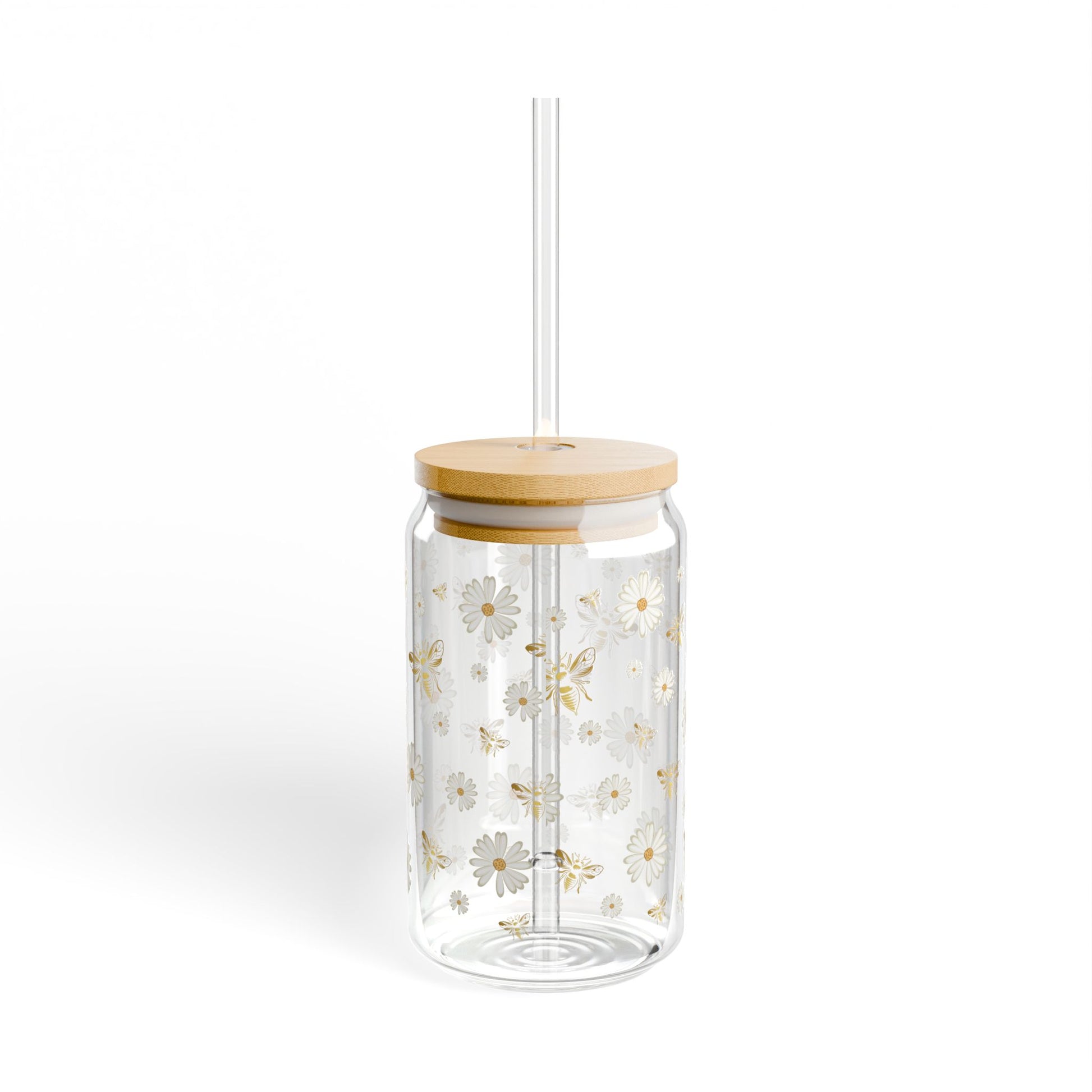 Bee and flower glass sipper