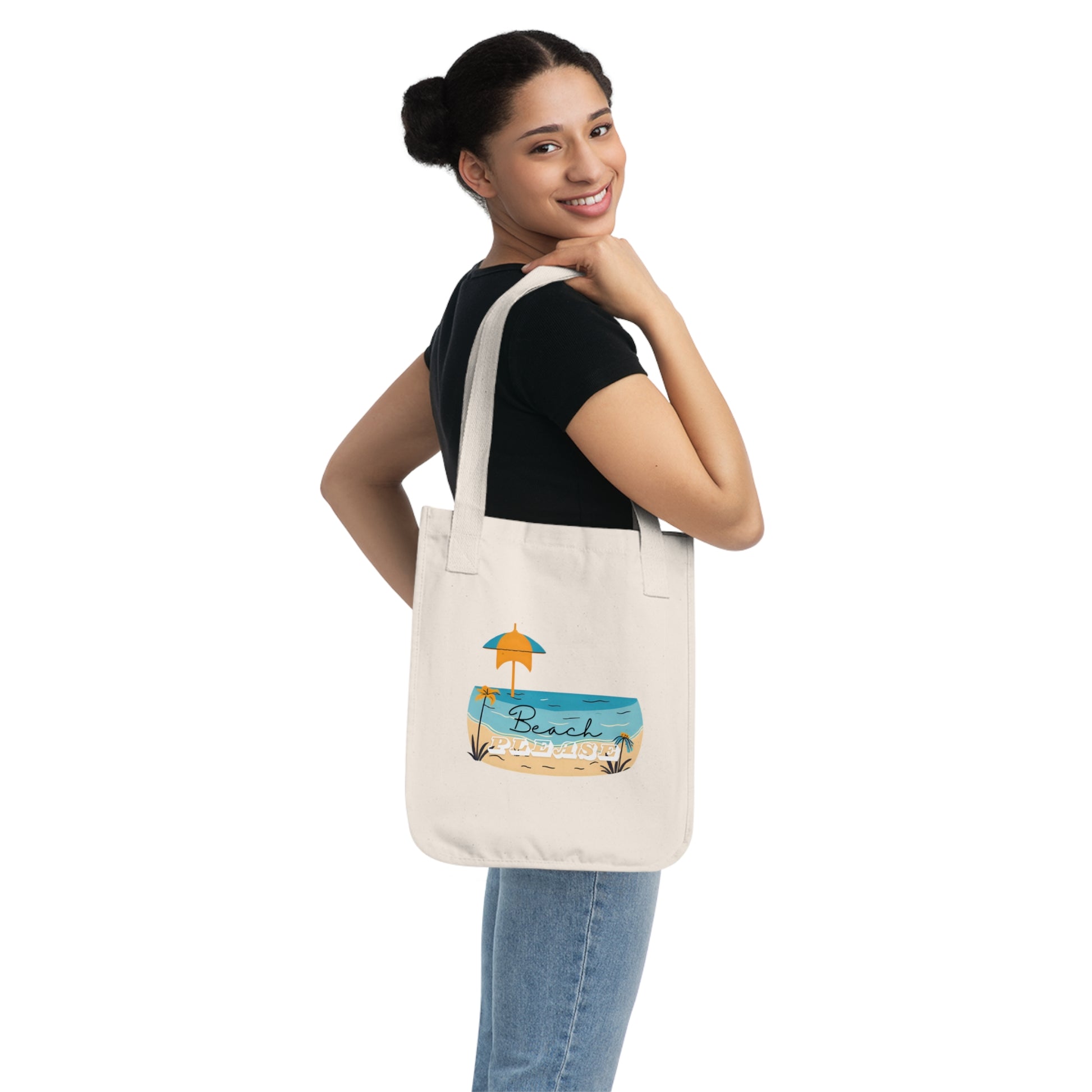 Beach Vibes Organic Canvas Tote Bag | Eco-Friendly Shopping Bag, Summer Tote, Beach Accessory, Vacation Bag, Gift for Beach Lovers