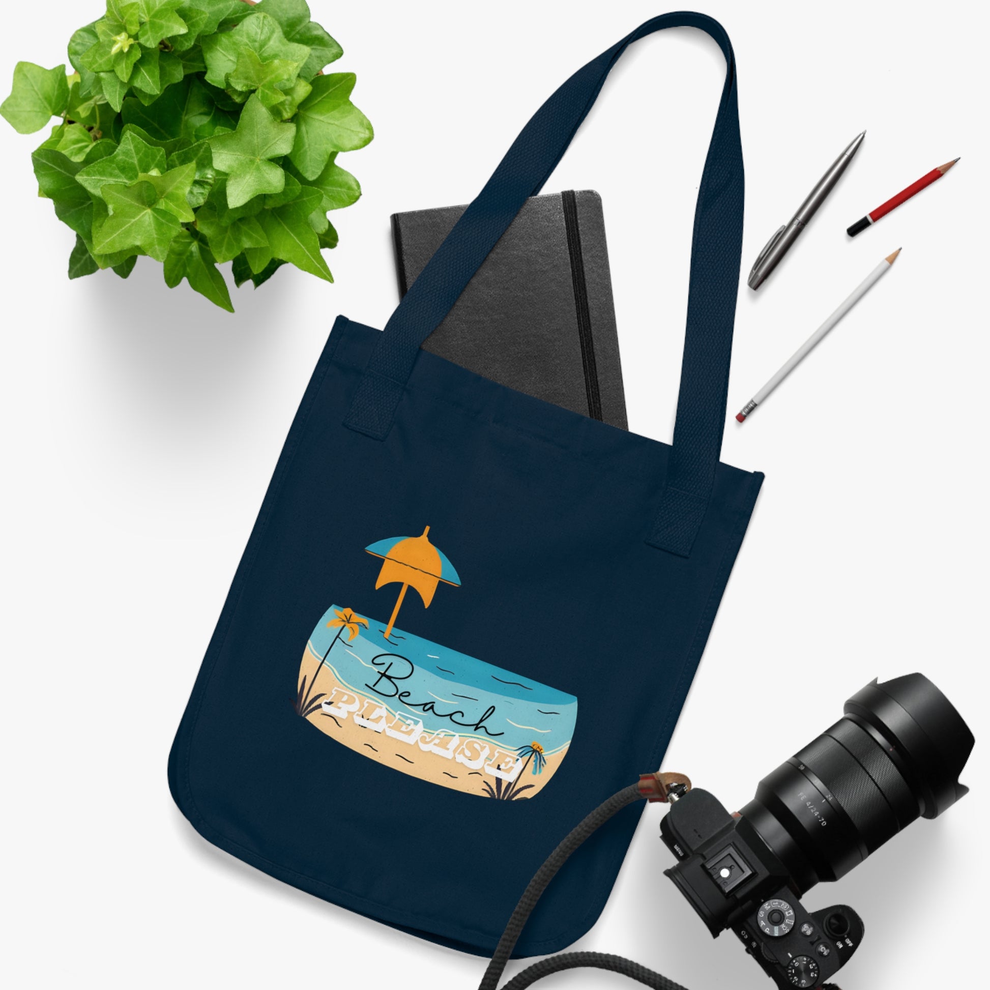 Beach Vibes Organic Canvas Tote Bag | Eco-Friendly Shopping Bag, Summer Tote, Beach Accessory, Vacation Bag, Gift for Beach Lovers