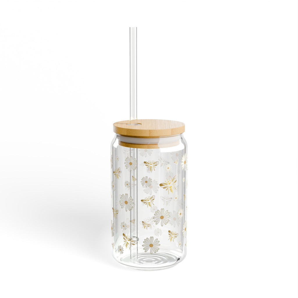Bee and flower glass sipper