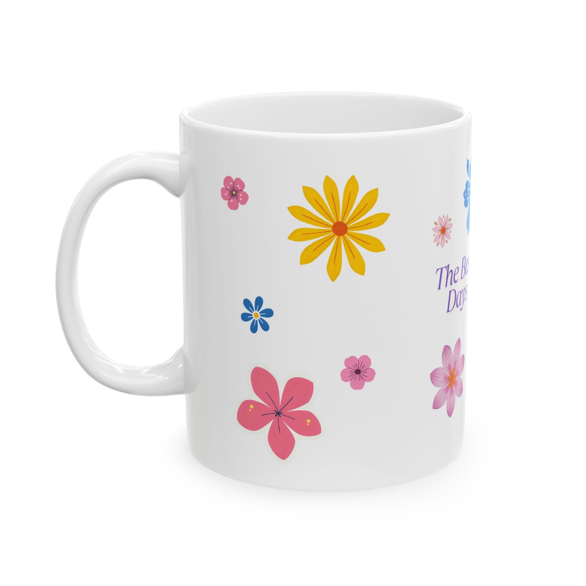Floral Coffee Mug, 11 Oz